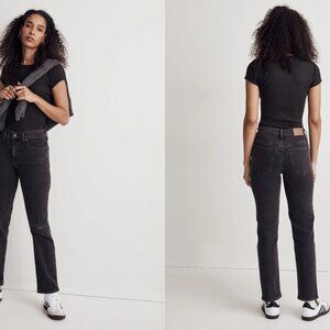 MADEWELL the mid-rise perfect vintage straight jeans in Rosella Wash (sz24)